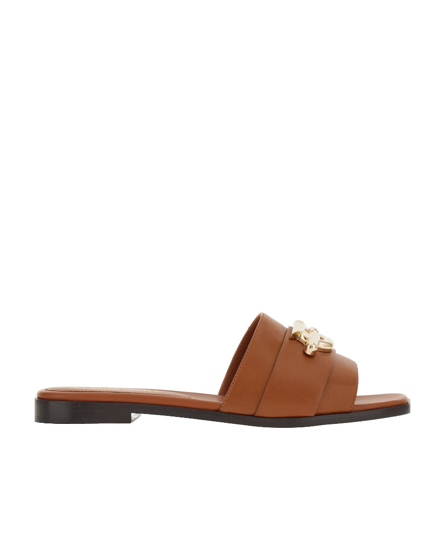 Ferragamo Open-toed Slippers In Brown