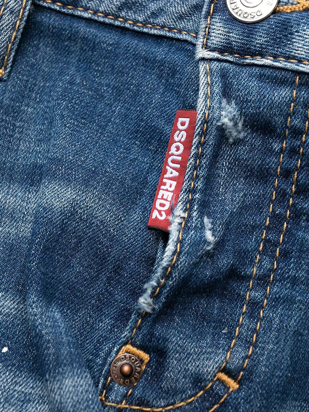 Dsquared2 Logo-print Distressed Jeans In Blue
