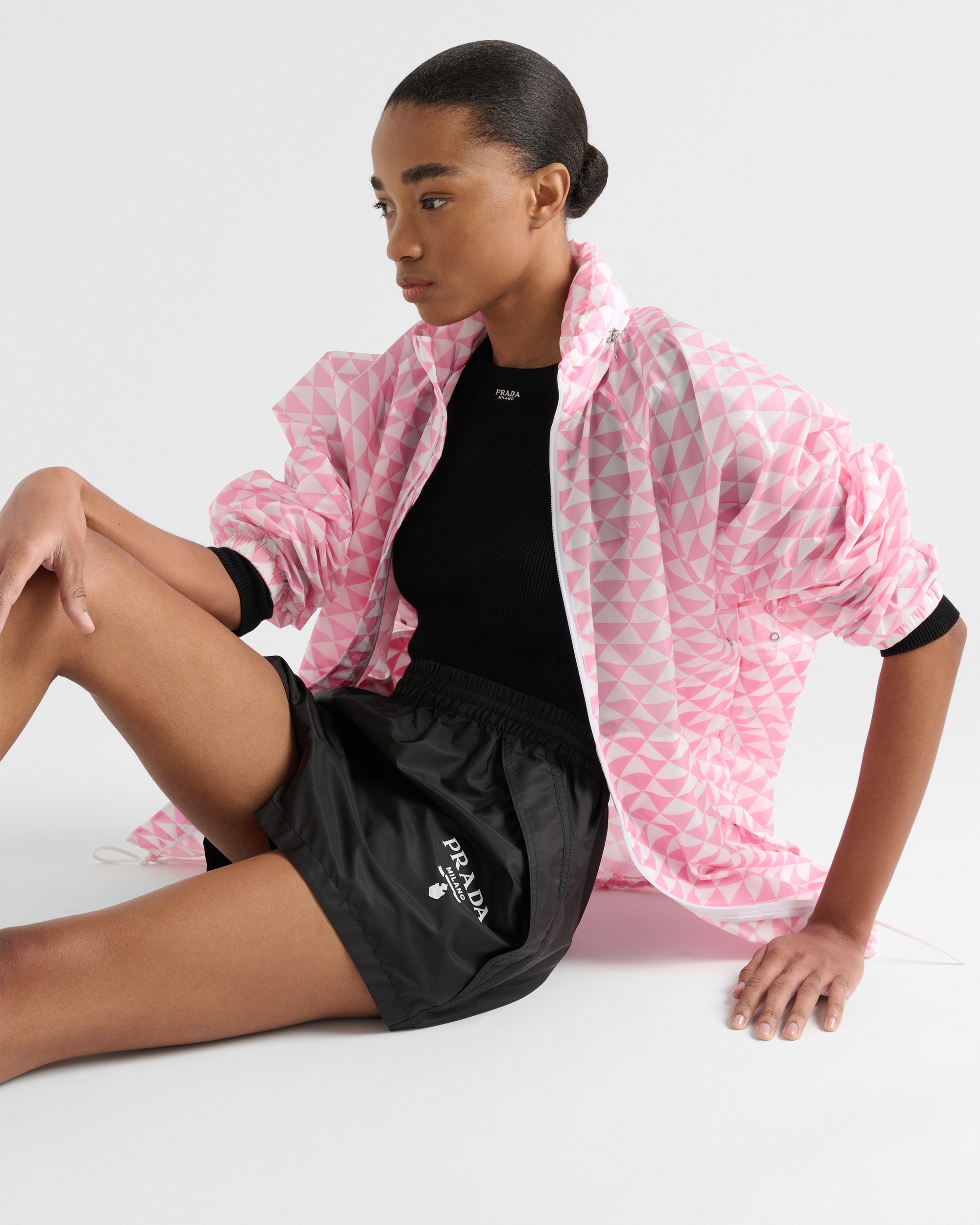 Prada Shorts Mit Hohem Bund In Black