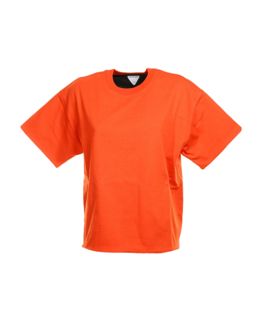 Bottega Veneta Short-sleeved T-shirt With Round Neck In Orange