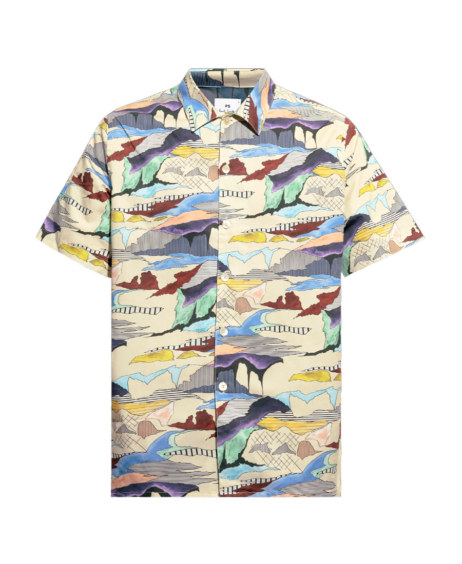 Shop Paul Smith Short-sleeve Organic-cotton Shirt In Multicolor