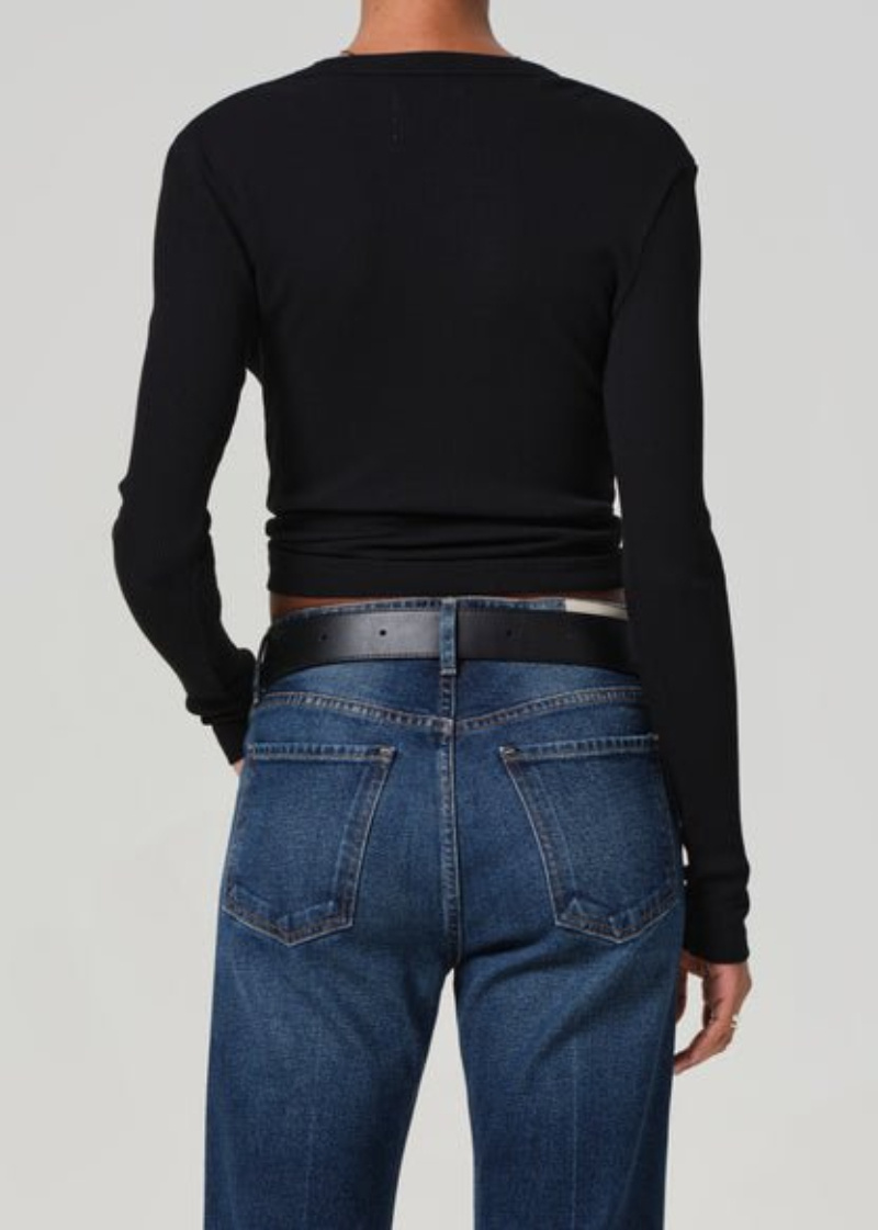 Citizen Of Humanity U-neck T-shirt In Black