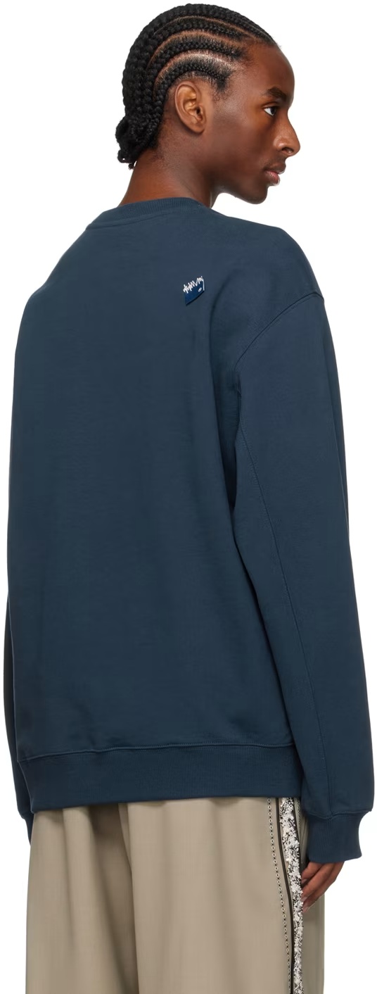 Ader Error Round Neck Hoodie In Blue