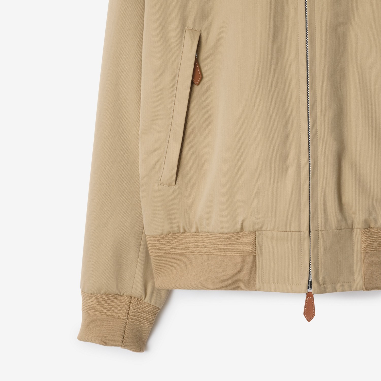 Burberry Gabardine Harrington Jacket In Neutral