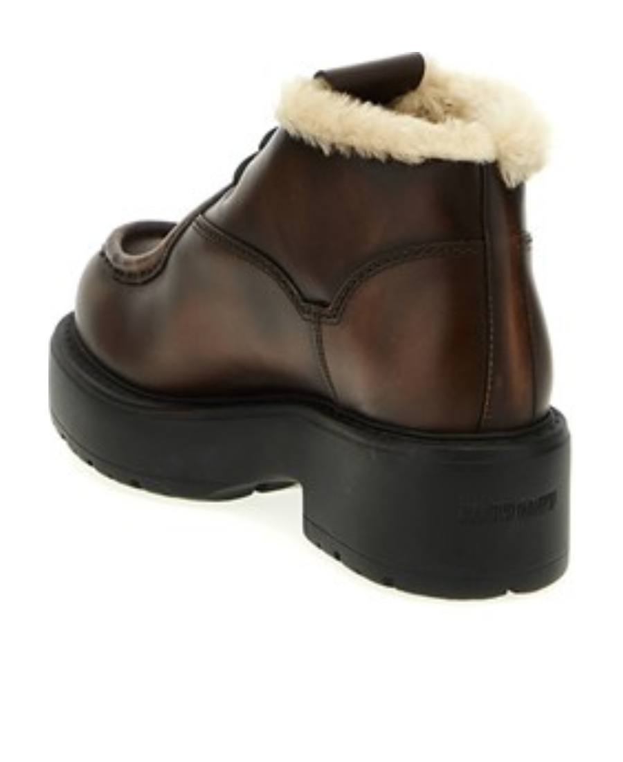 Miu Miu Round-head Short Boots In Brown