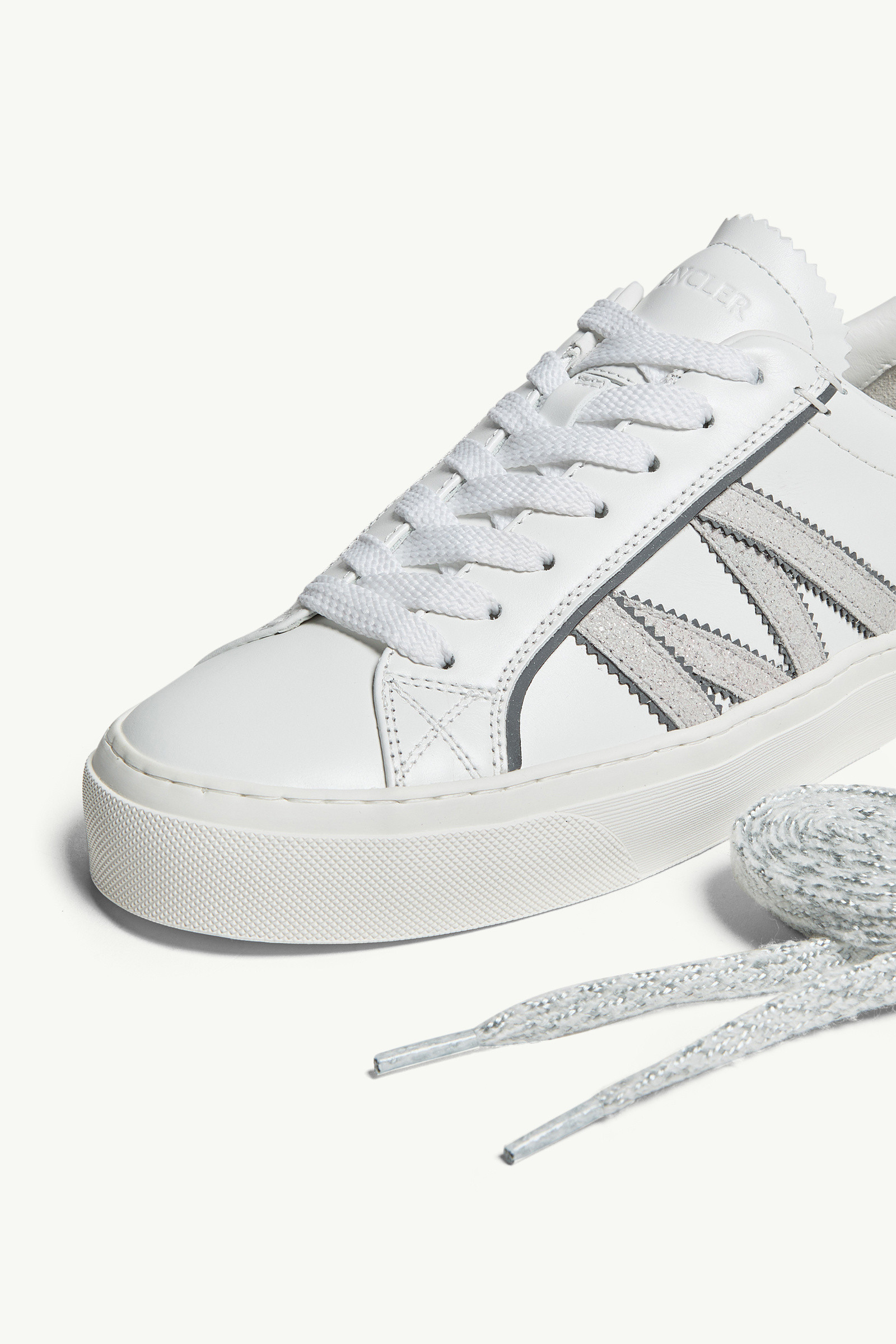 Moncler Monaco2 Leather Glitter Trainers