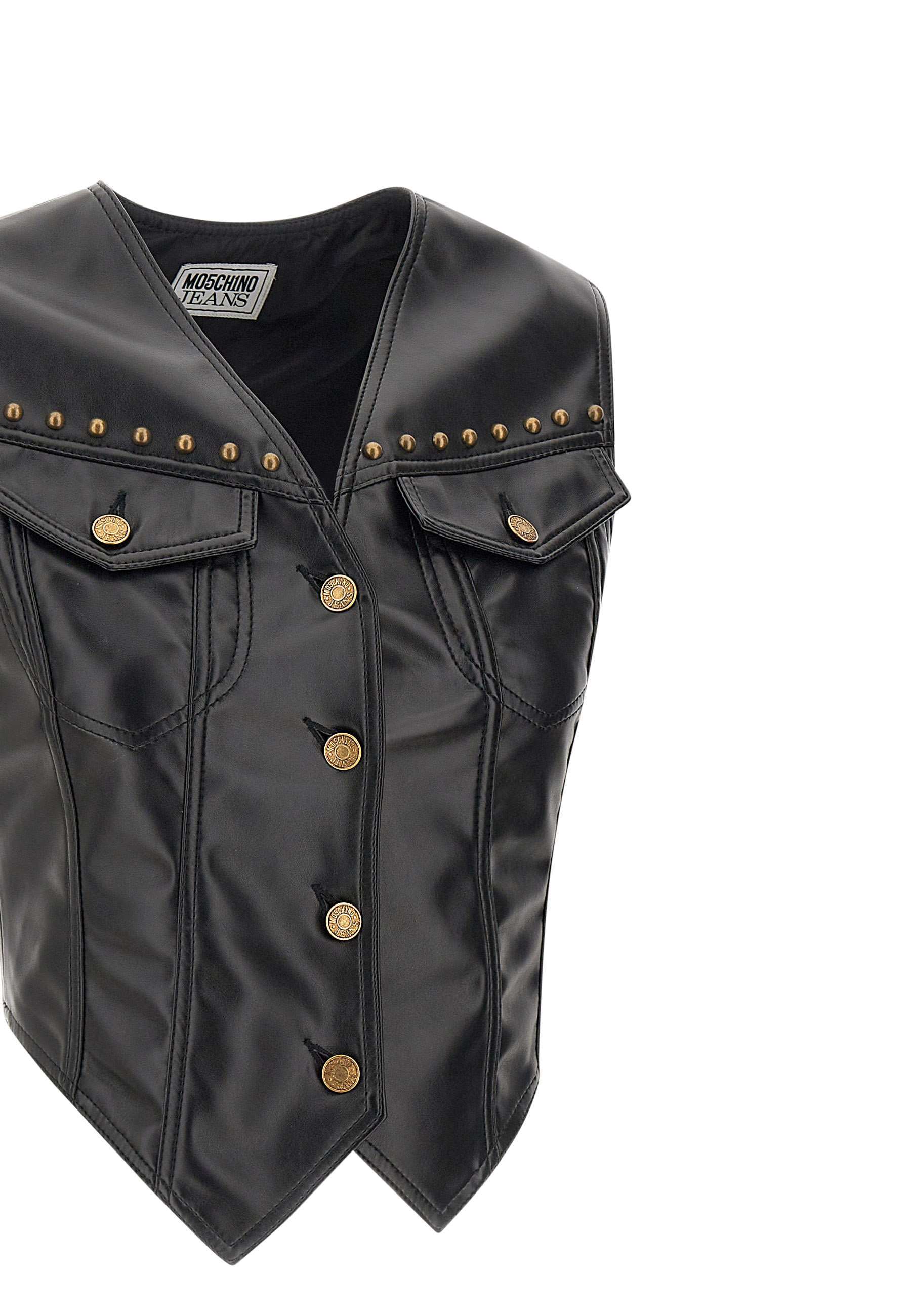 Moschino Rivet Detail Vest In Black