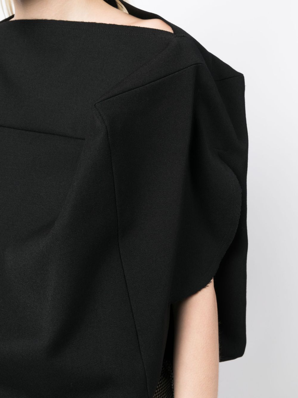 Shop Comme Des Garçons Bubble Shoulder Blouse In Black