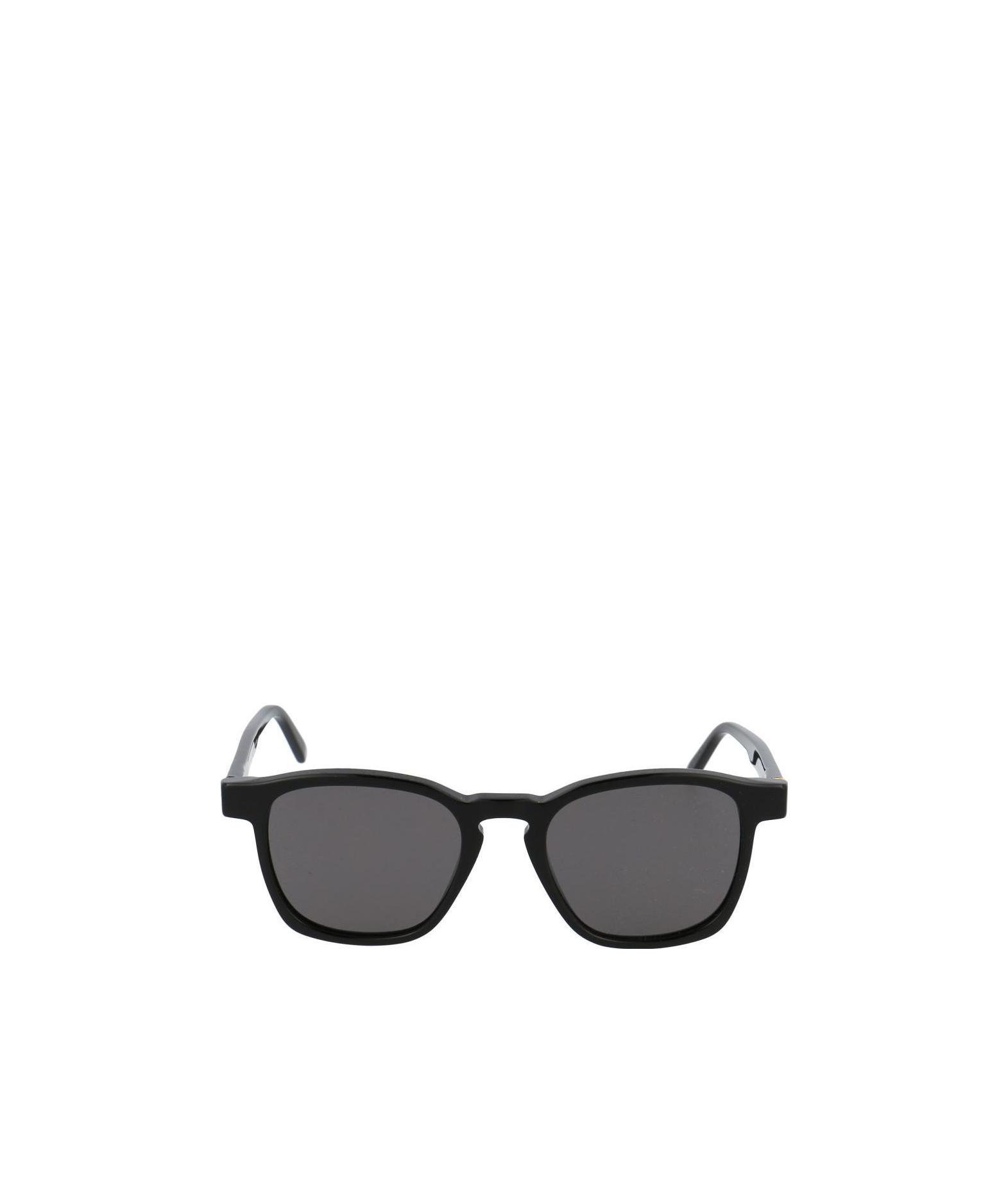 Retrosuperfuture Unique Square Frame Sunglasses With Gold Detailing In Black