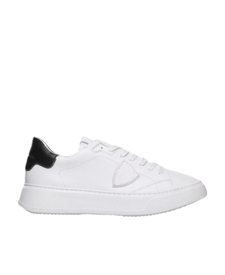 Philippe Model Temple White Black Leather Sneaker In White