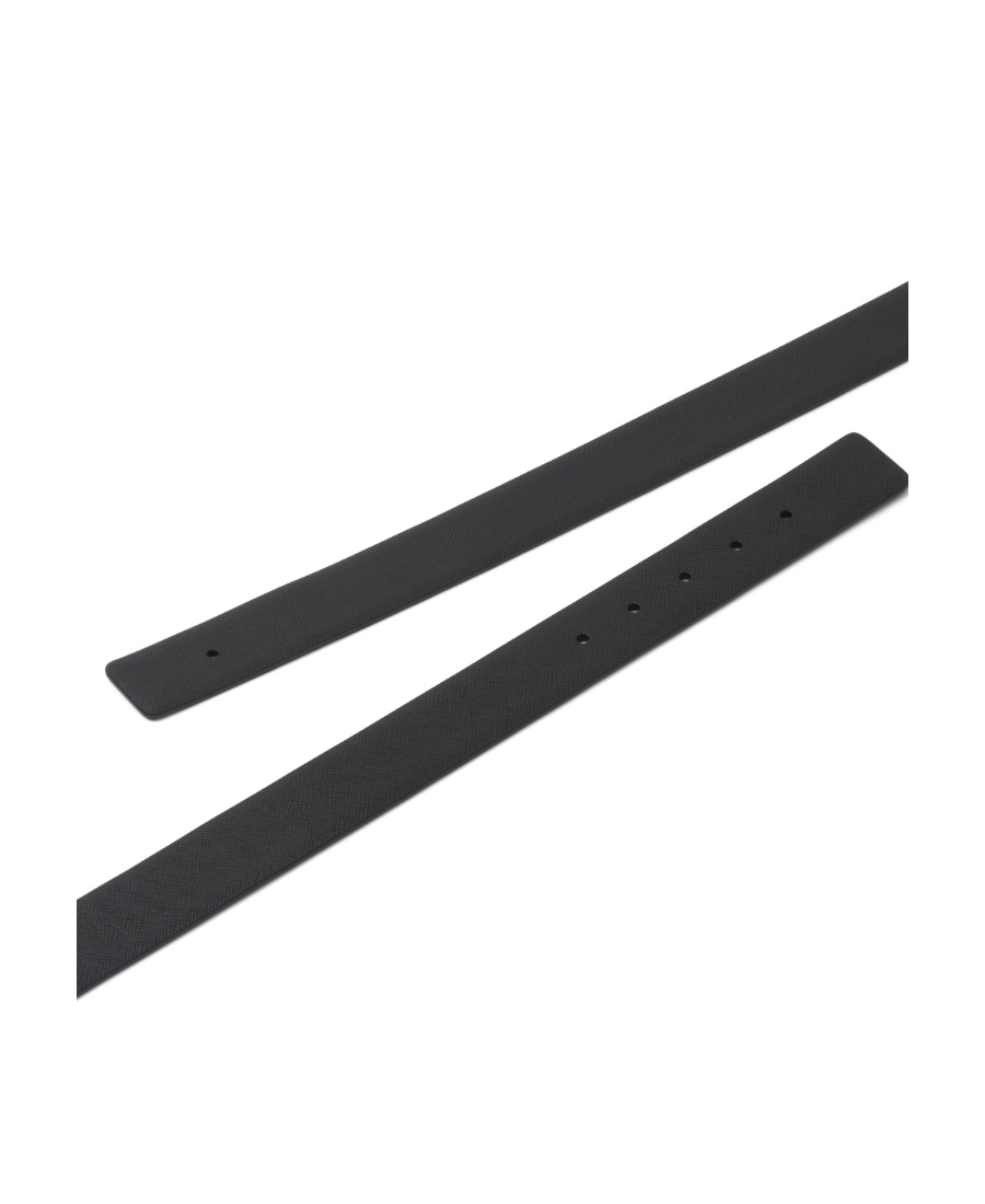 Prada Saffiano Double-sided Belt In Black