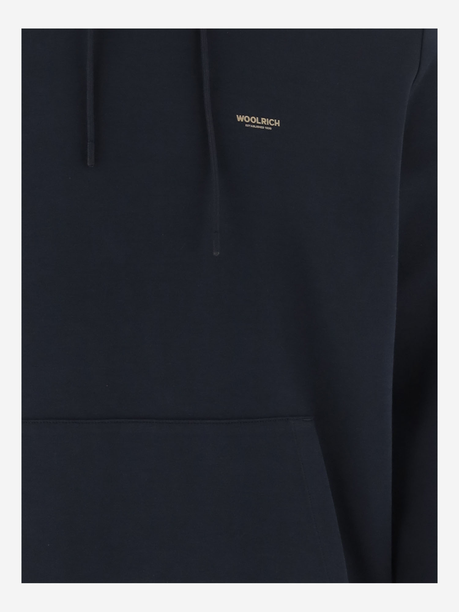 Woolrich Stretch Cotton Blend Sweatshirt With Logo In Blue