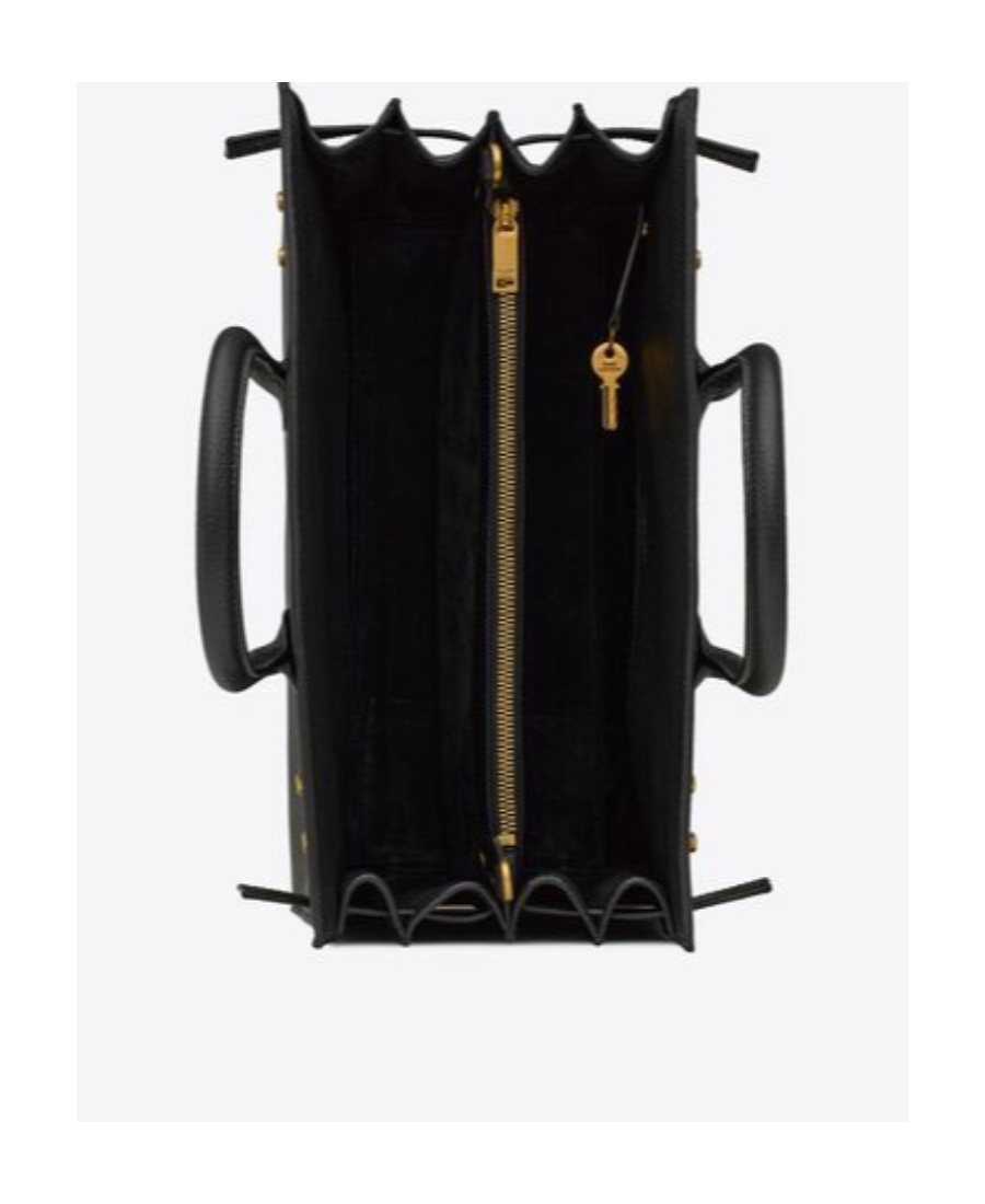 Saint Laurent Sac De Jour Grained Tote Bag In Black