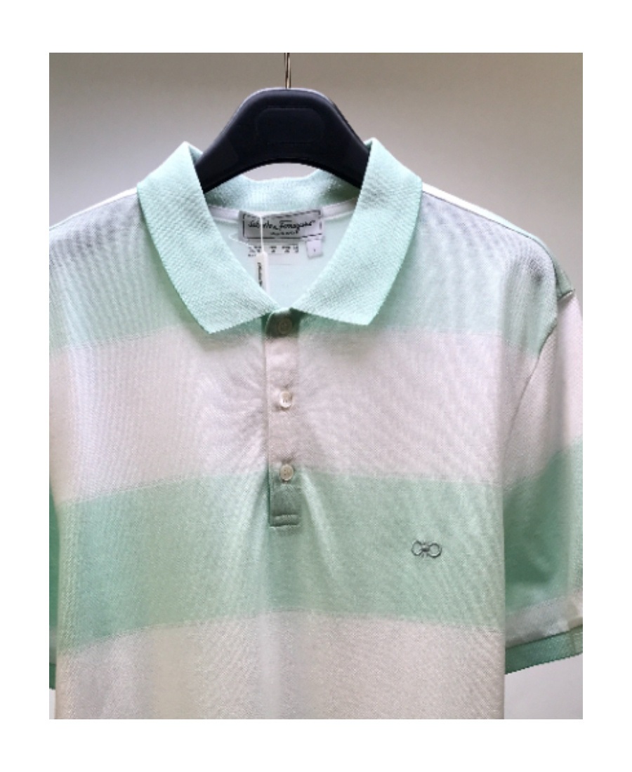 Ferragamo Logo Polo Shirt In Gray
