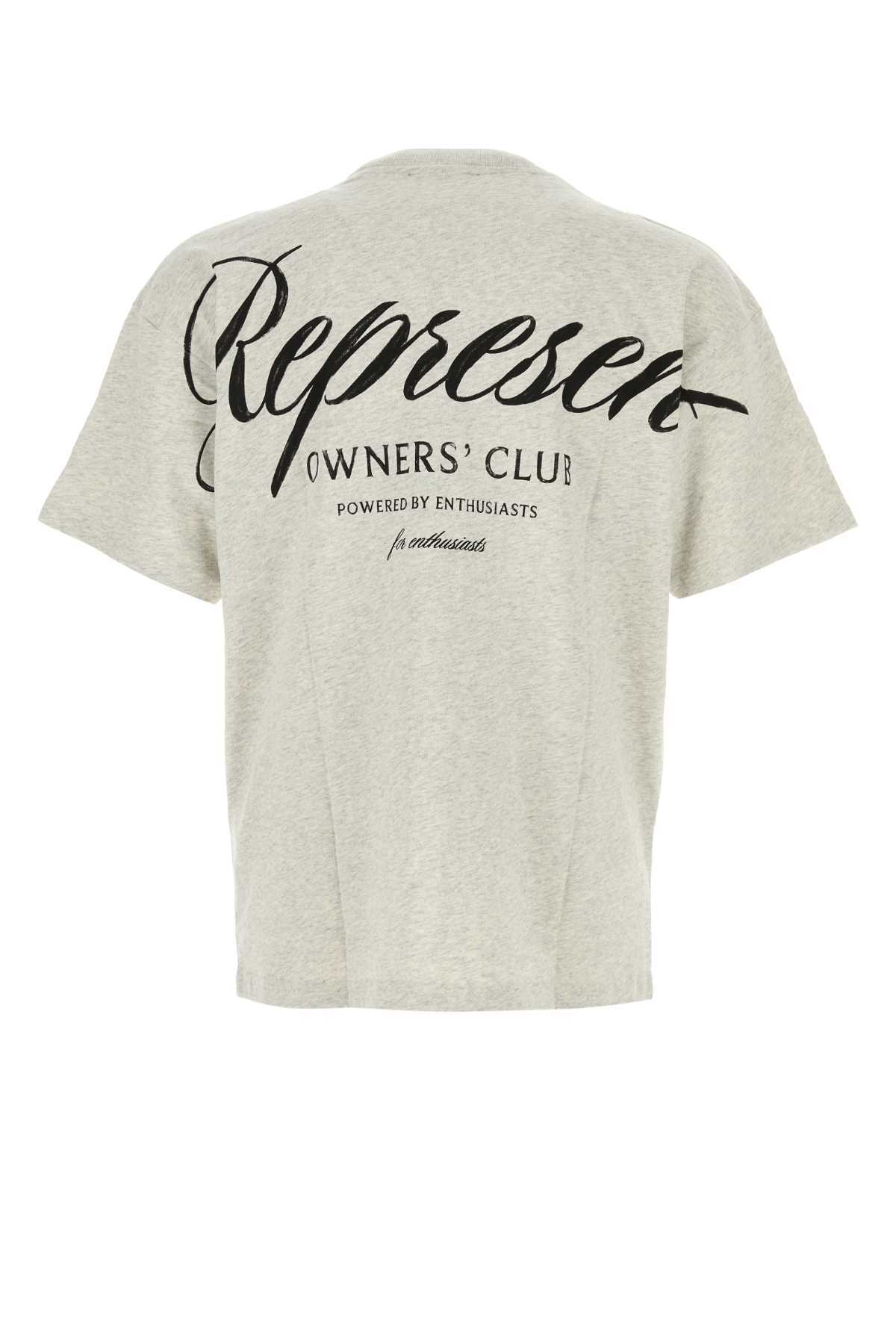 Represent Grey Crewneck Logo Print T-shirt In Gray