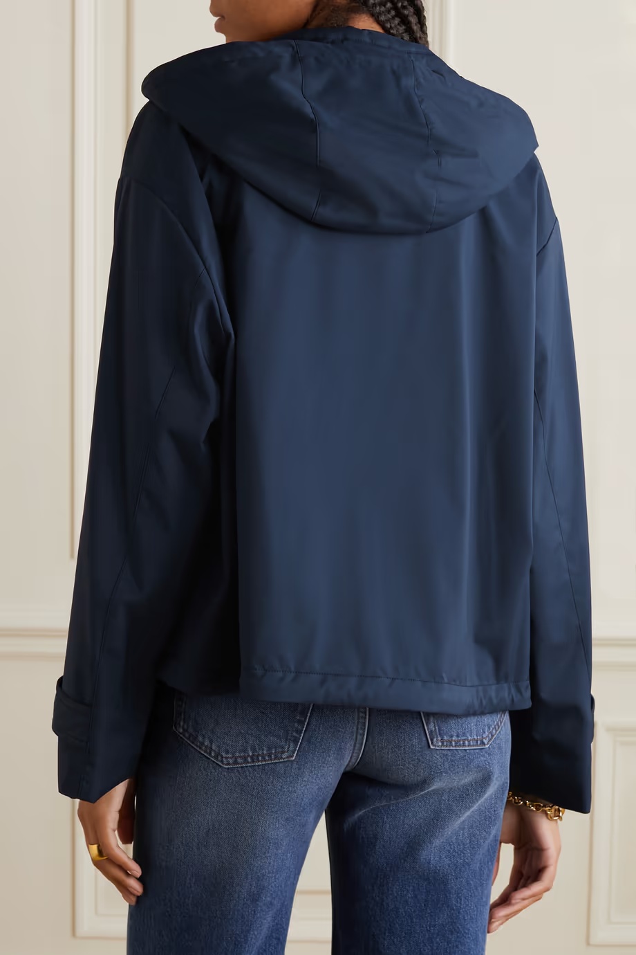 Loro Piana Shell Hooded Jacket In Navy Blue