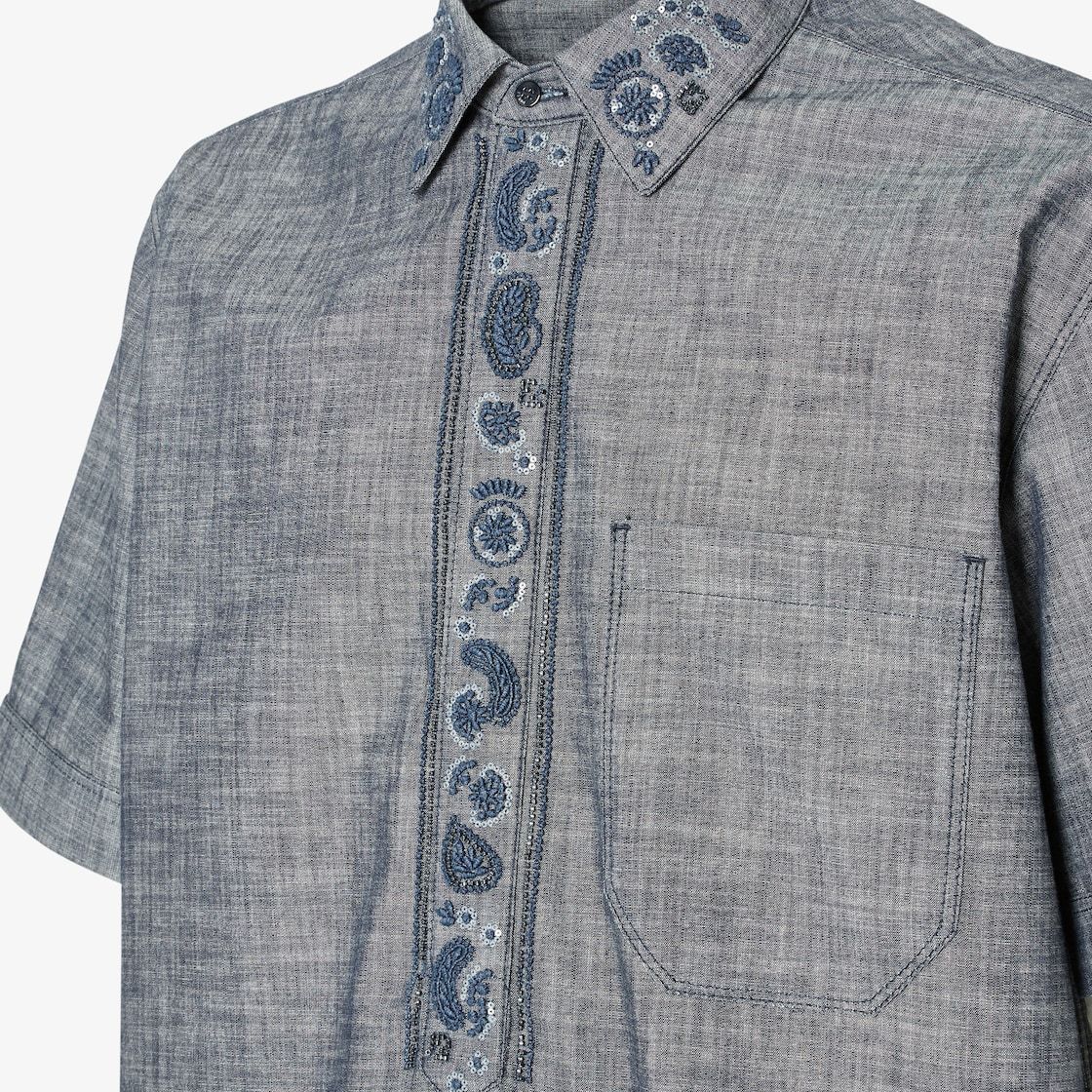 Fendi Cotton Shirt With Button-down Collar And Chest Pocket