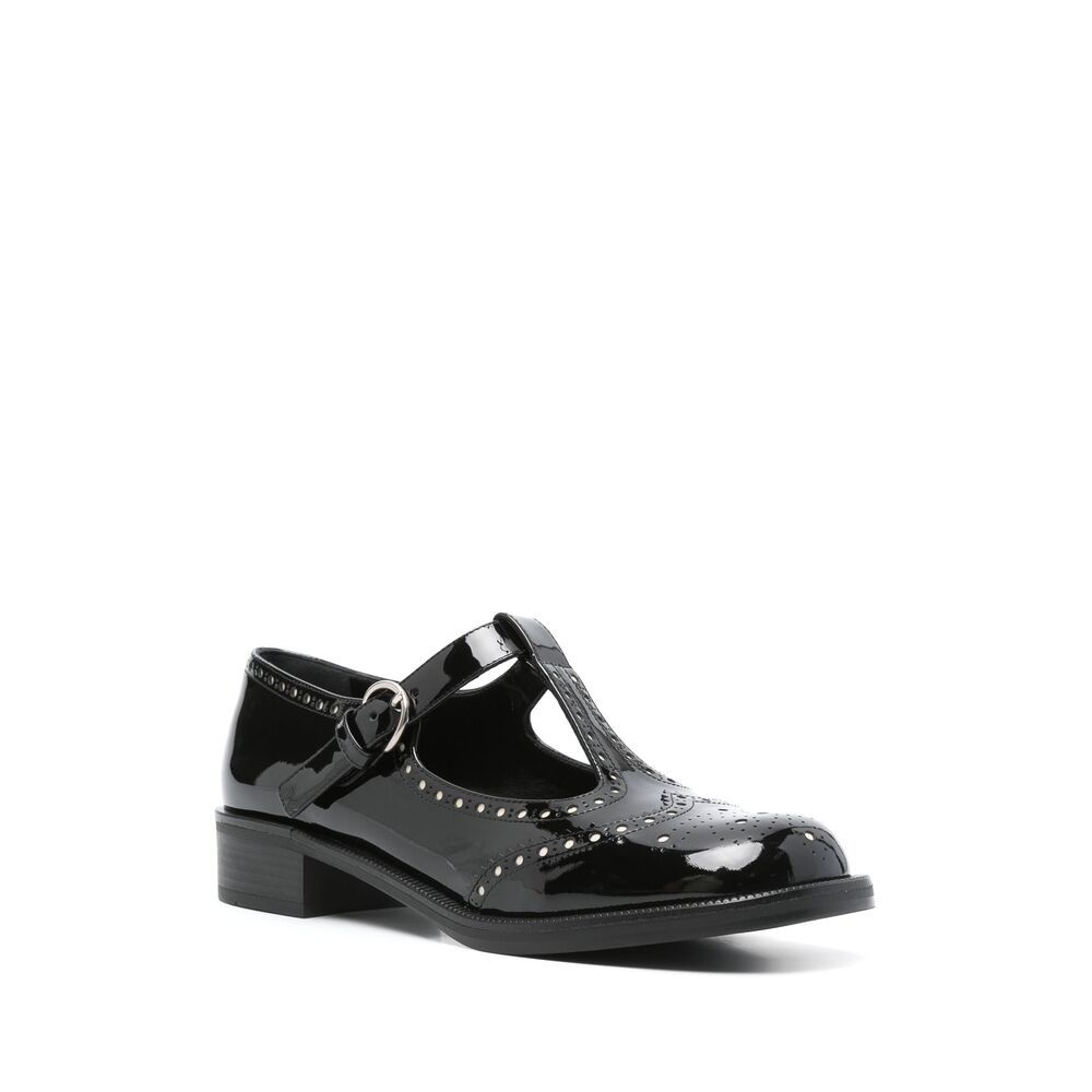 Miu Miu Logo Leather Mary Jane In Black