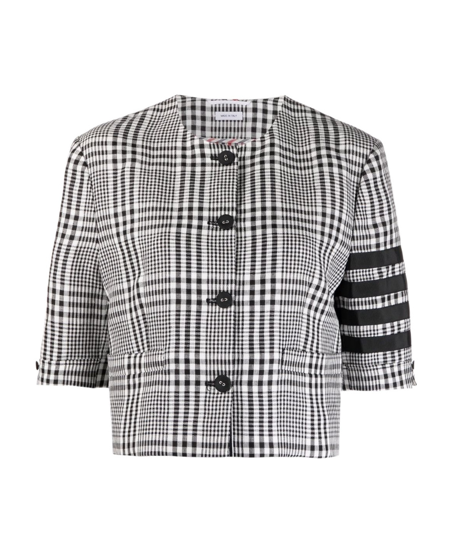Thom Browne 4-bar Stripe Cardigan Jacket In Gray