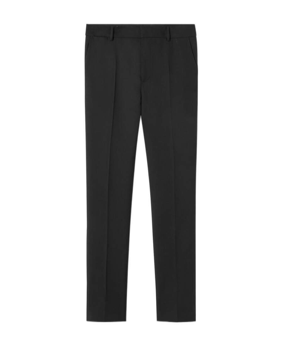 Versace Slim-cut Wool Trousers In Black