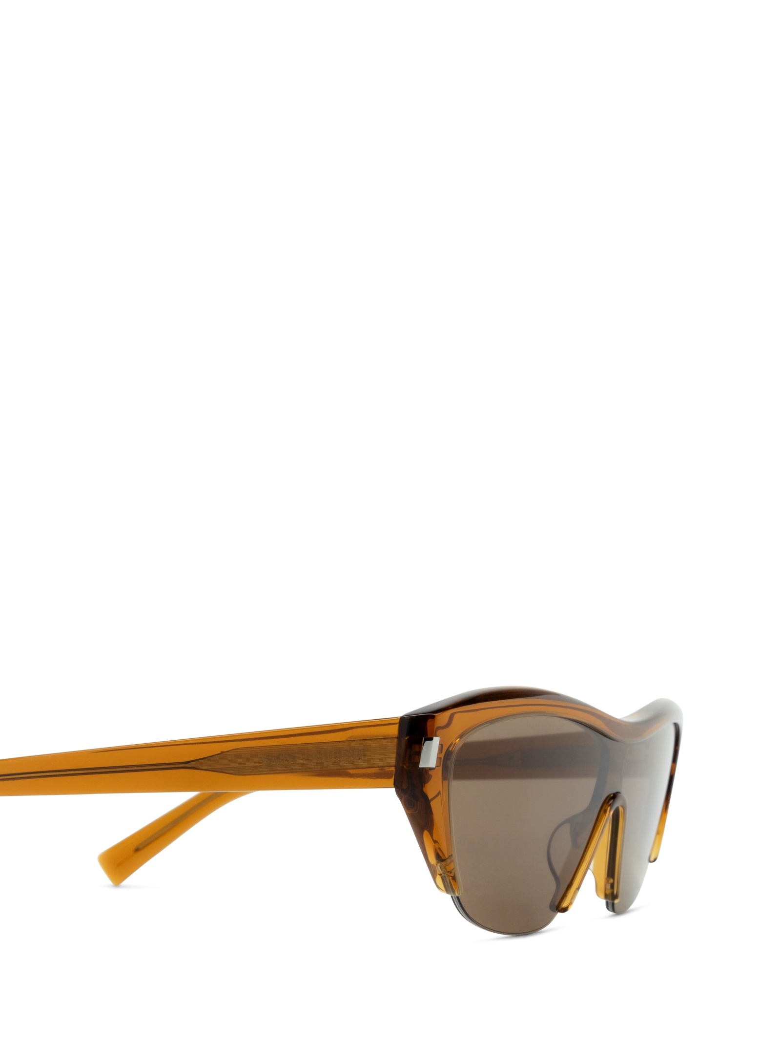 Saint Laurent Logo Sunglasses In Brown