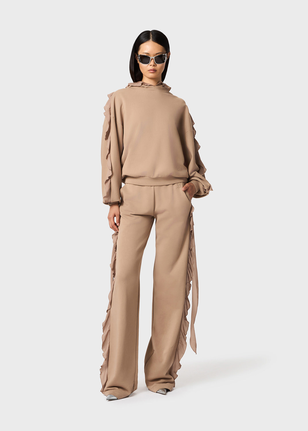Blumarine Wide-leg Casual Pants In Nude