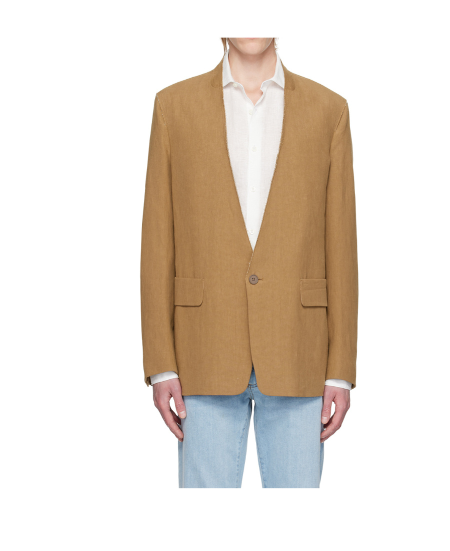 Shop Zegna Logo Suit Jacket In Brown