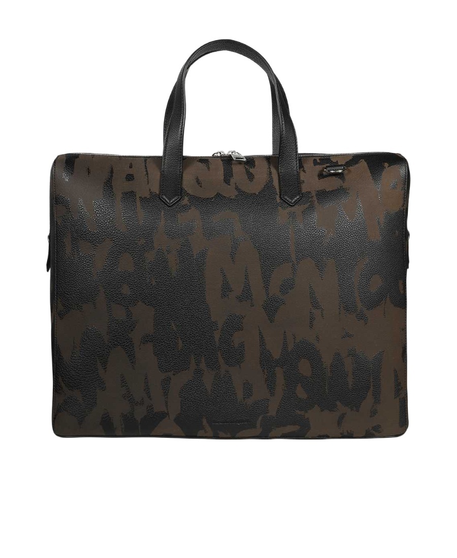 Alexander Mcqueen The Sharp Graffiti-print Tote Bag In Black