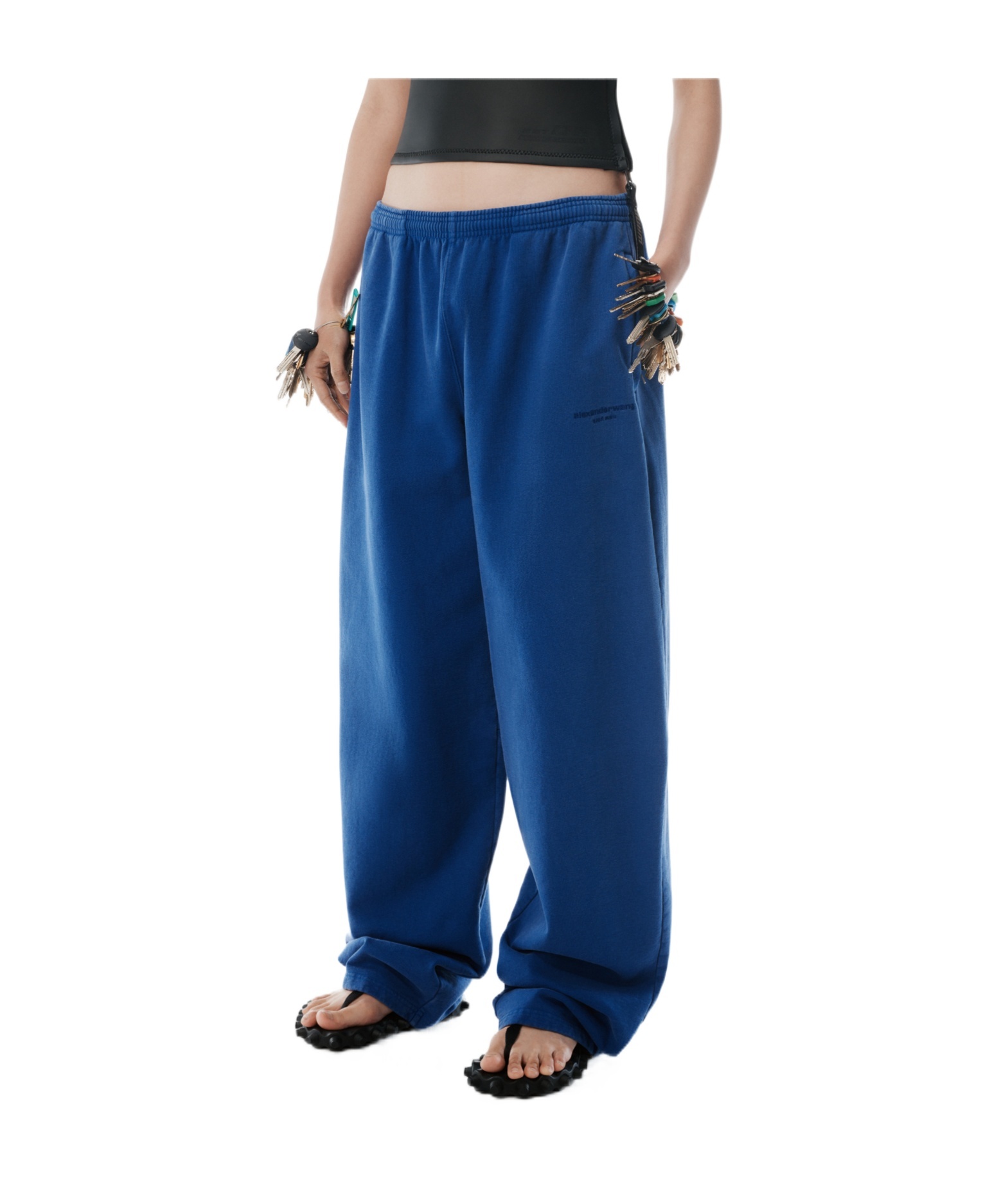 Alexander Wang Blue Wide-leg Sweatpants In Blue