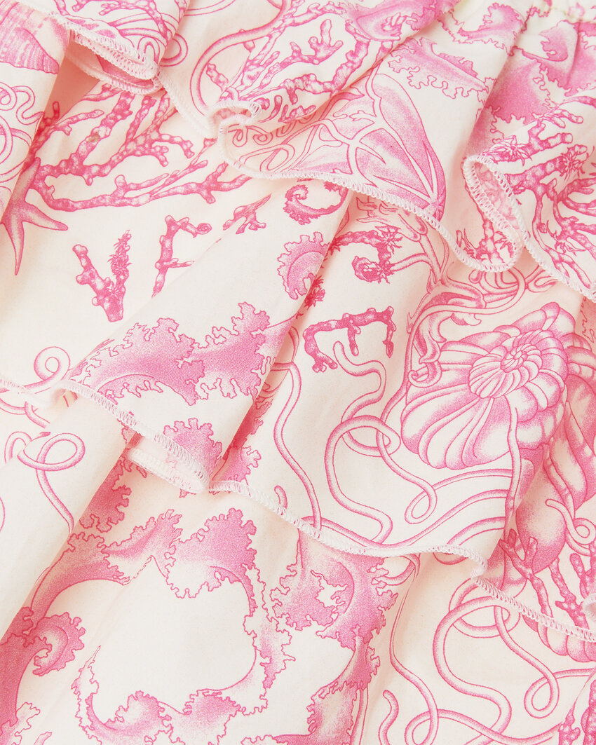 Versace Kids Pattern Printed Ruffled Skirt