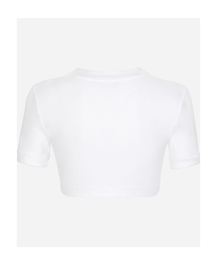 Dolce & Gabbana Logo-print Cotton-blend T-shirt In White