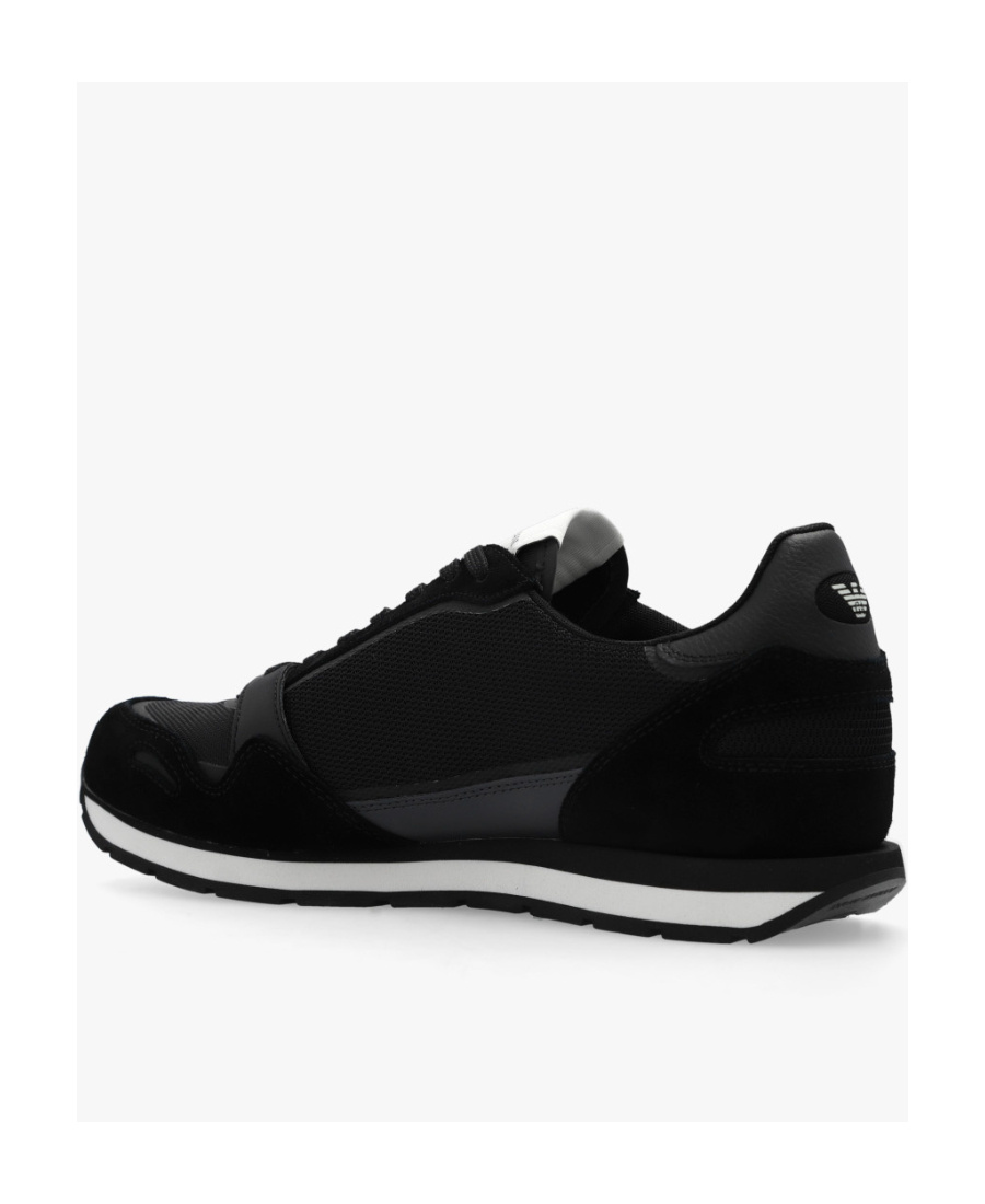 Emporio Armani Panelled Low-top Sneakers In Black