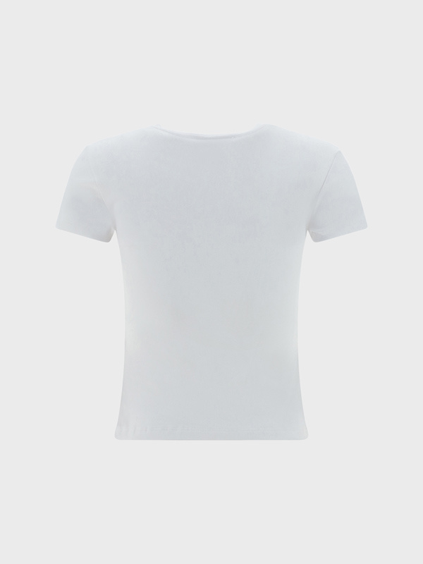 Shop Blumarine Logo Embellished Crewneck T-shirt In White