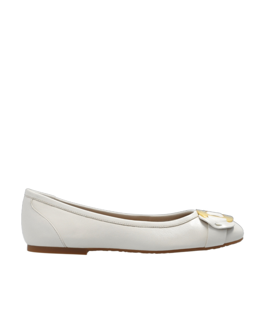 See By Chloé Round Head Ballet Shoes In White