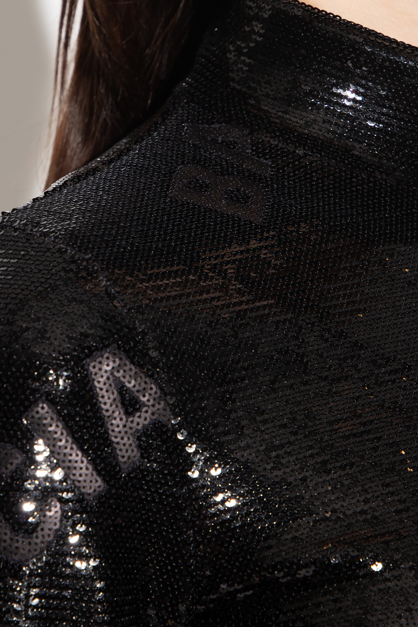 Balenciaga All-over Logo Sequin Mini Dress In Black