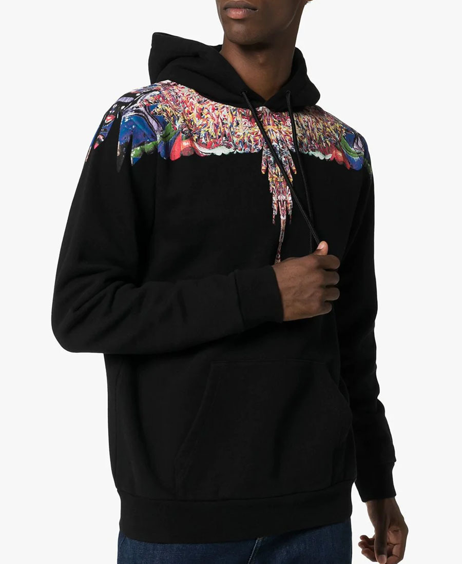 MARCELO BURLON COUNTY OF MILAN WING PRINTED HOODED SWEATER