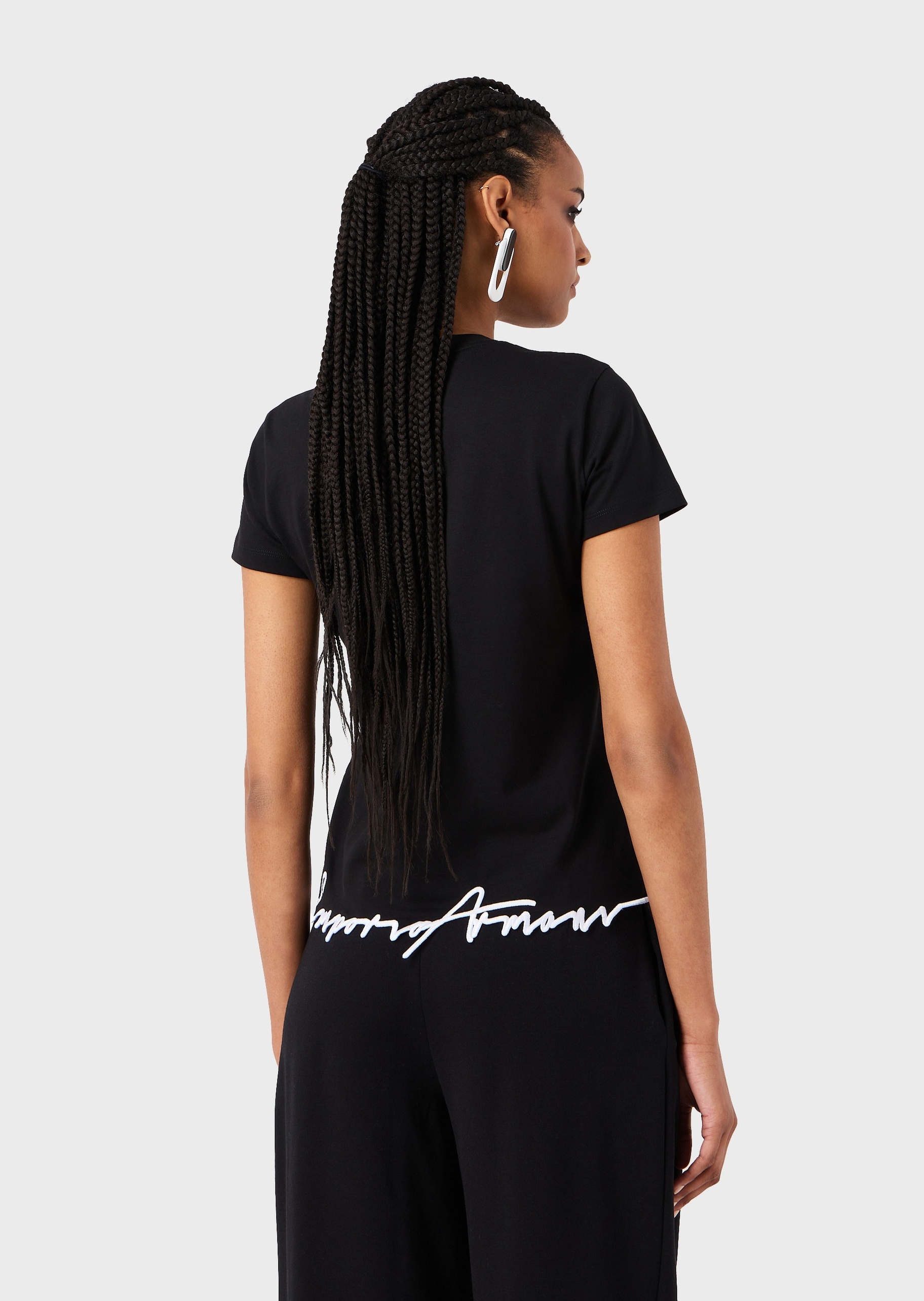 EMPORIO ARMANI LOGO-EMBROIDERED COTTON T-SHIRT