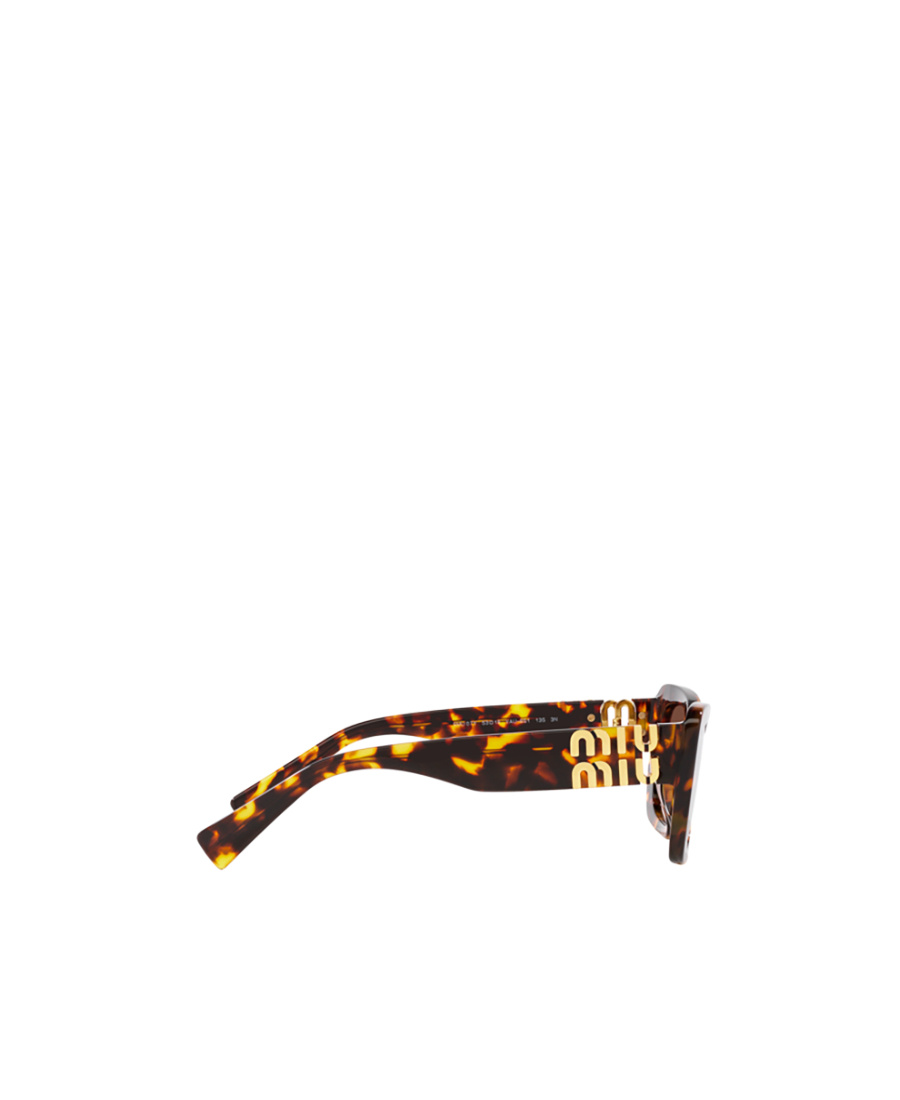 Miu Miu Geometric Frame Sunglasses In Brown