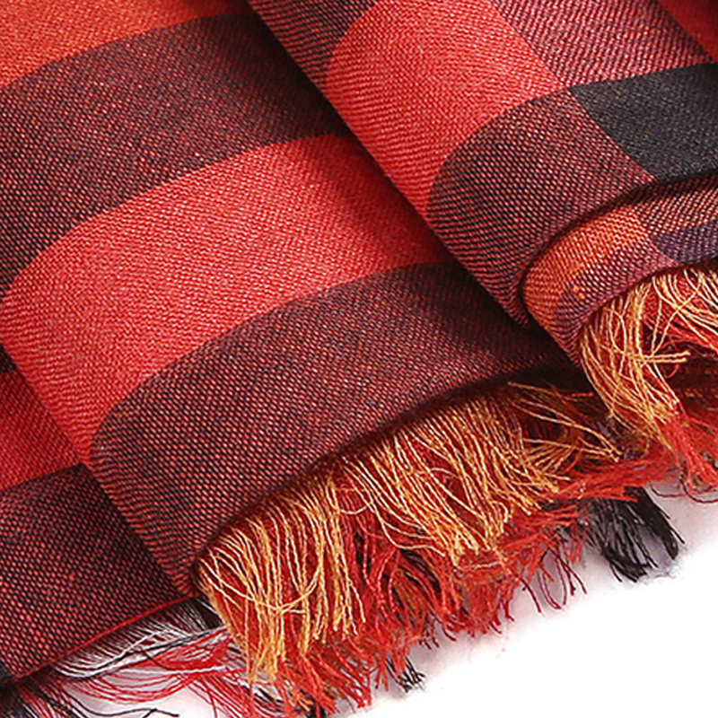 Burberry Checkered Detail Scarf In Brown