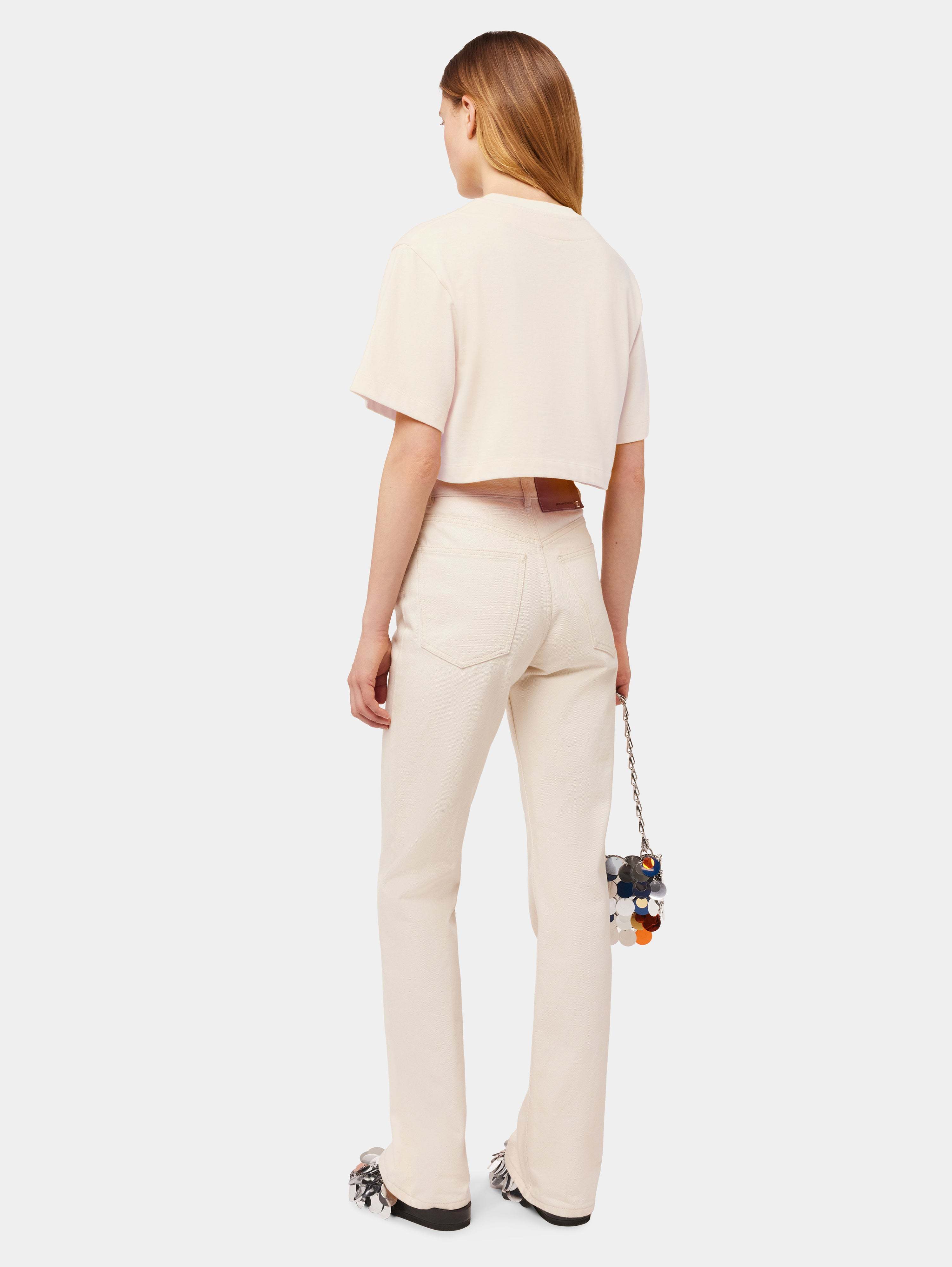 RABANNE LOGO-EMBROIDERED CROPPEDT-SHIRT