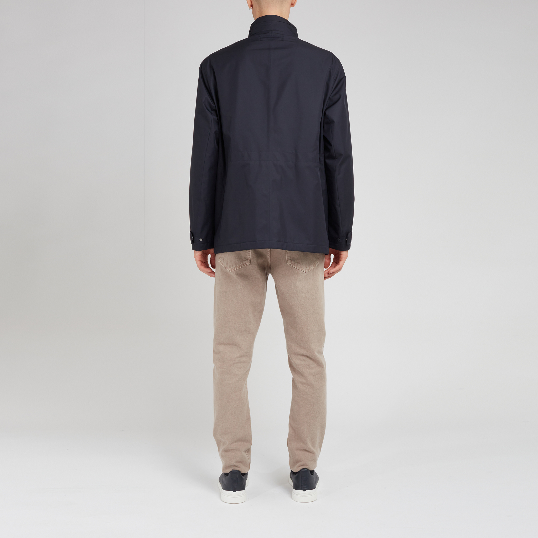 Shop Zegna Z  Pocket Detailed High Neck Jacket In Black