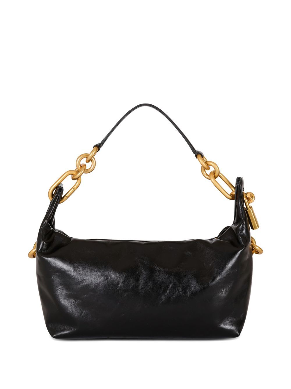 Balmain Medium Sync Padlock Chain Shoulder Bag In Black