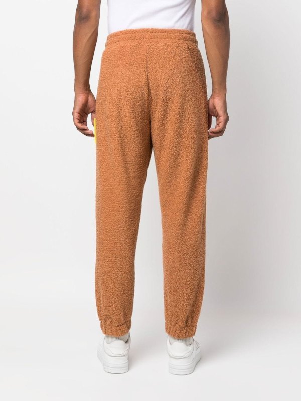 Barrow Logo-embroidered Fleece Sweatpants In Brown