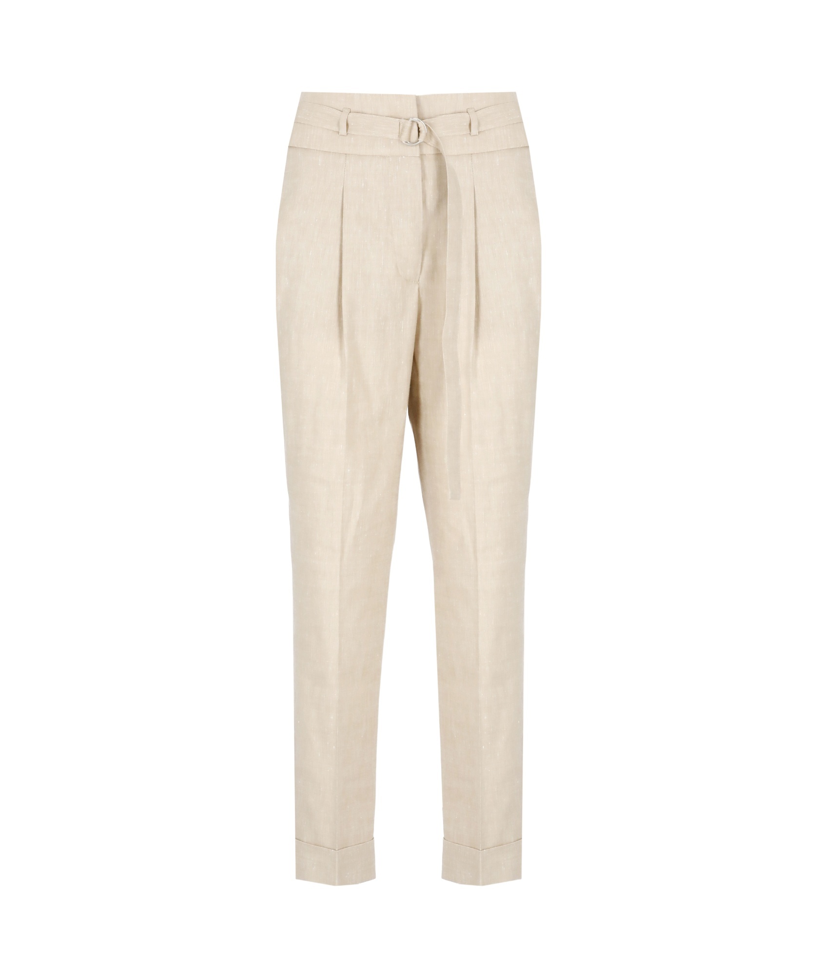 Shop Peserico Belted Trousers In Nude