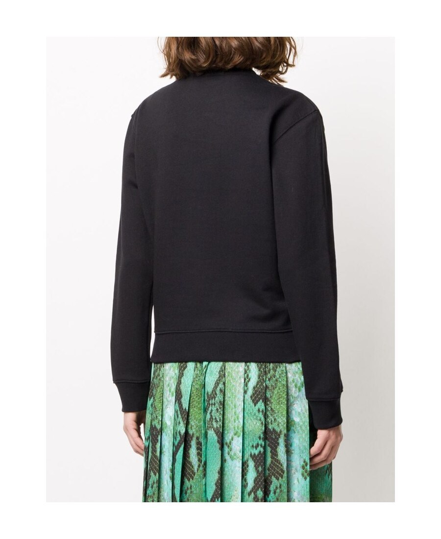 Msgm Foil Logo Print Sweatshirt In Black