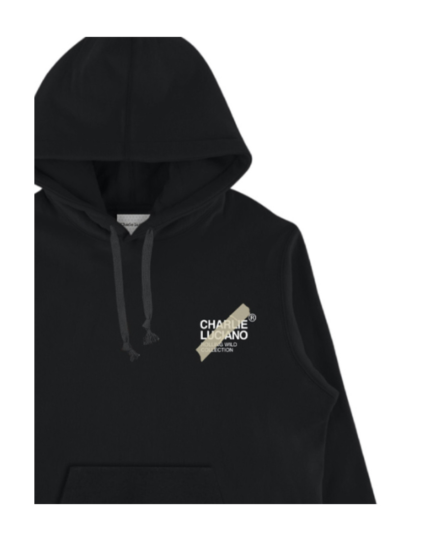 Charlie Luciano Black Hooded Hoodie In Black