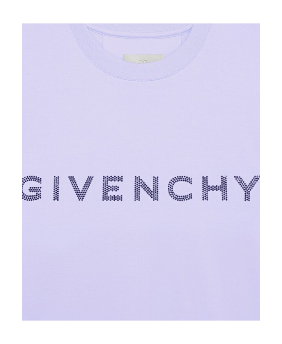 Givenchy Water Drill Cotton Slimming T-shirt In Blue