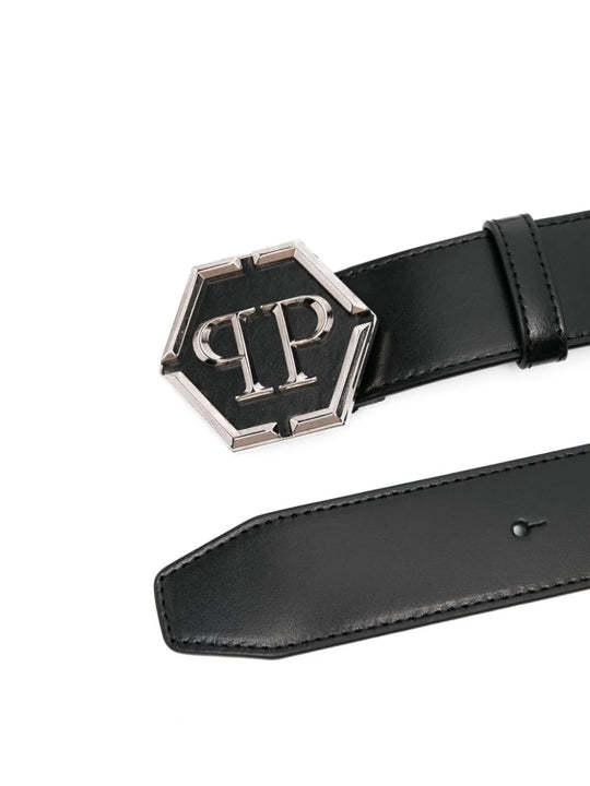 Philipp Plein Logo Belt In Black