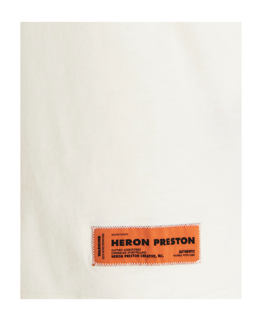 Heron Preston Logo-patch Mock-neck T-shirt In White