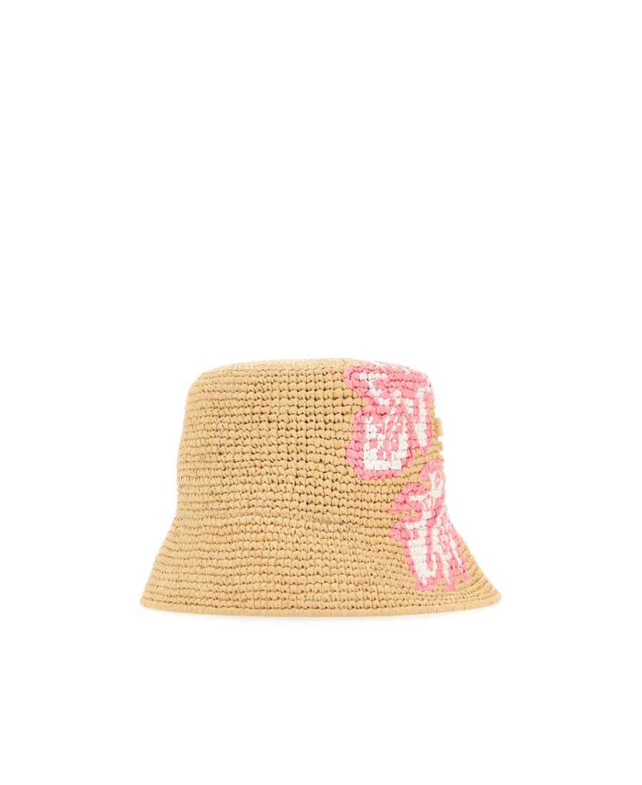 Prada Crochet Floral-embroidery Bucket Hat In Neutral